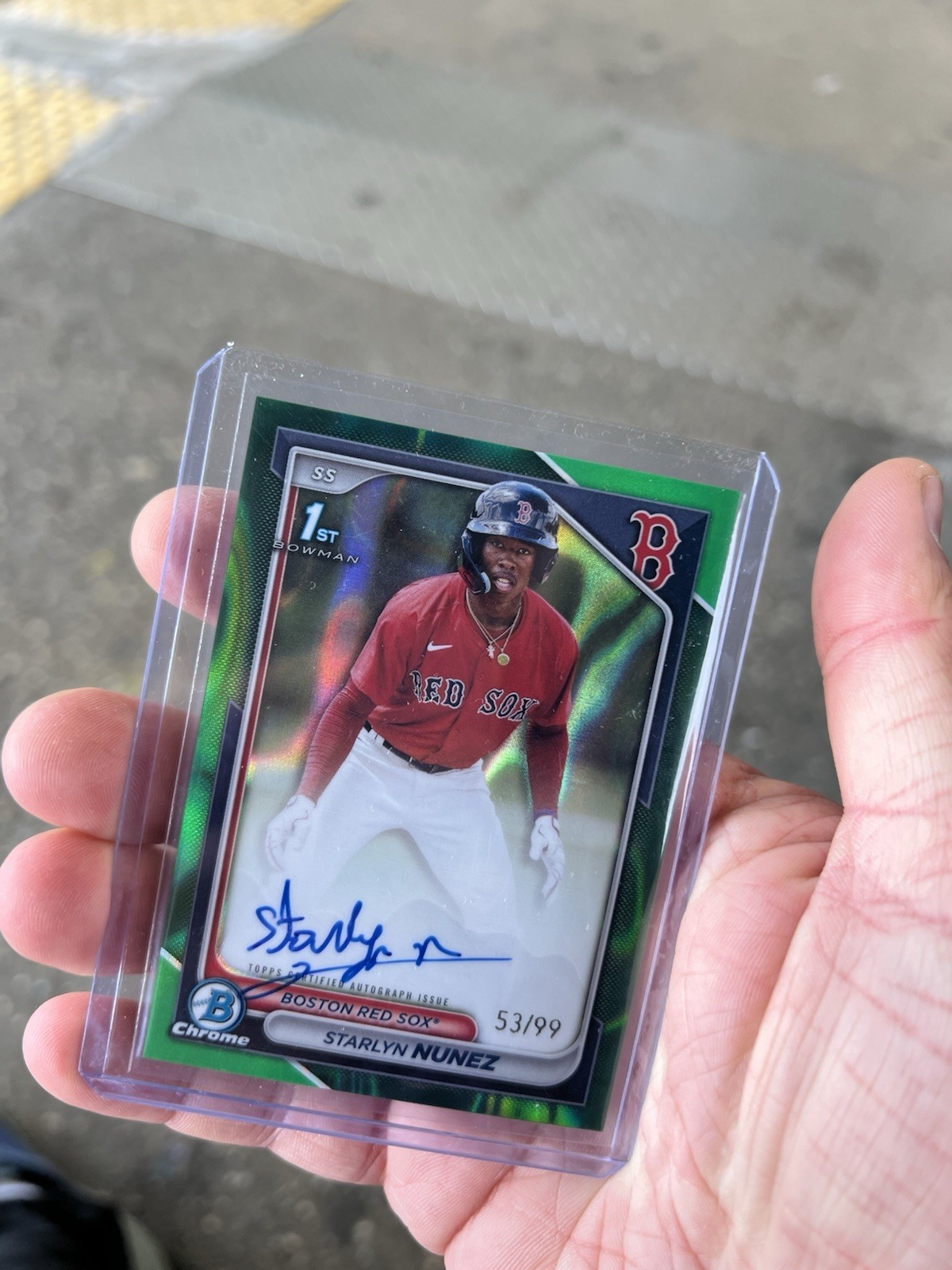 2024 Bowman Chrome Starlyn Nunez Auto True Green /99 Gem Mint 1st Red Sox