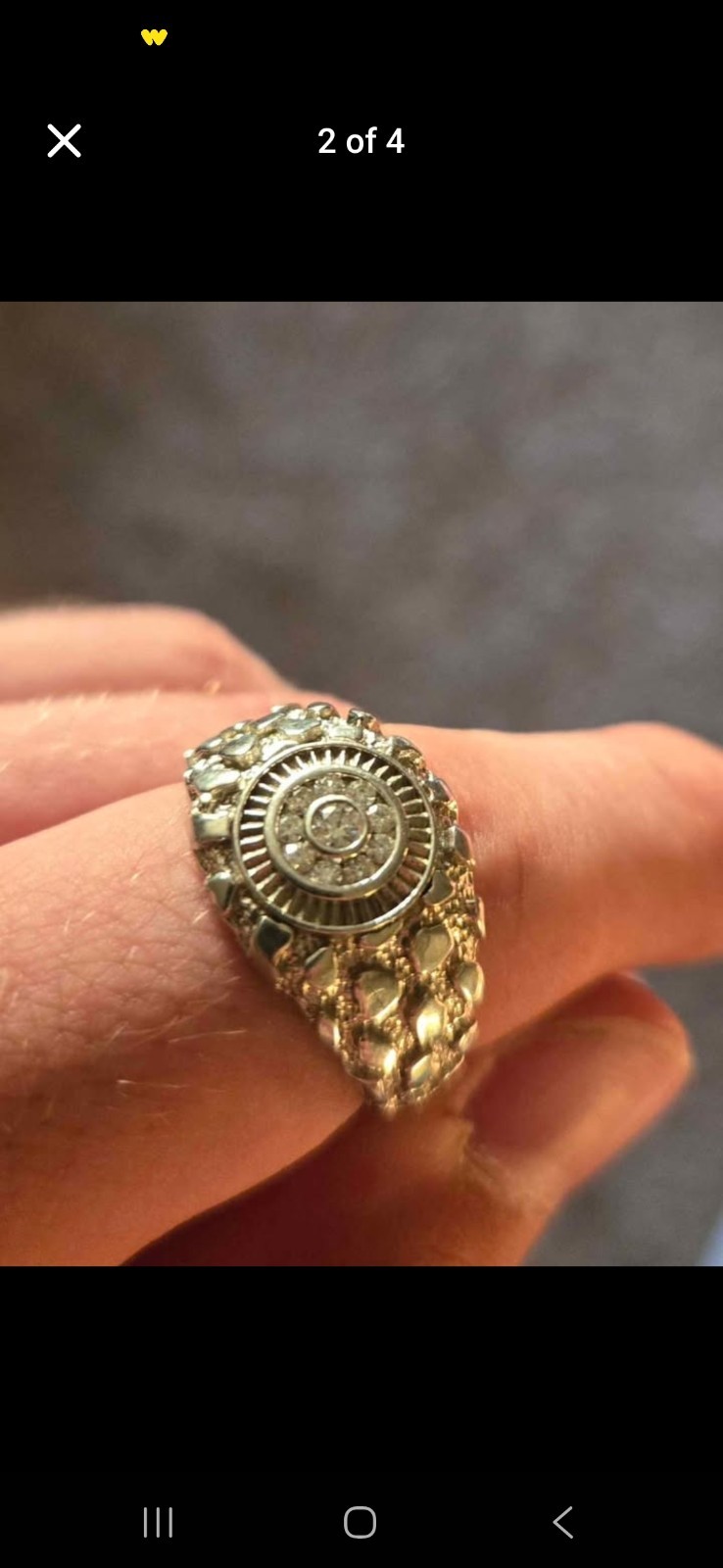 Genuin Diamond Ring, Over Solid 925 Silver - image 1