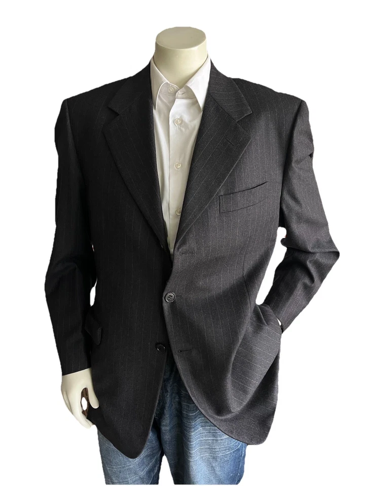 PAL ZILERI Guabello Hombres 42-44R Blazer Diseñador Lana Rayas Traje Chaqueta Italia Foto 2 de 4