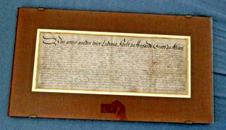museale Urkunde original 16. Jh. Ludwig Fürst zu Anhalt Graf zu Ascani Pergament