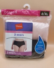 Hanes Cotton Briefs 2 PACK XL / 8 Women's BRAND NEW