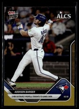 2025 Topps Now 885 Addison Barger Toronto Blue Jays ALCS 3 RBI G6 Win Gold 22/50