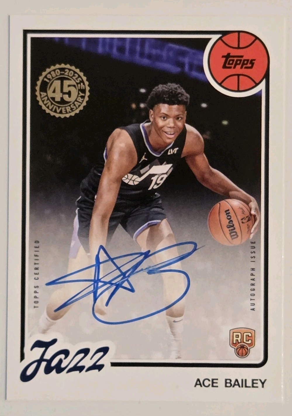2025-26 Topps Basketball Ace Bailey 1980-81 Rookie Auto RC Rookie #80B2R-AB Jazz
