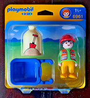 ⭐Playmobil 1-2-3⭐Mann Mit Schubkarre Und Sandsack⭐6961⭐Neuware/Ovp⭐