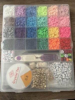 24 Colors Polymer Clay Bead Bracelet-making Kit for DIY Jewelry