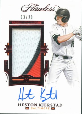 Heston Kjerstad 2021 Flawless Auto Autograph Patch 3/20 Baltimore Orioles