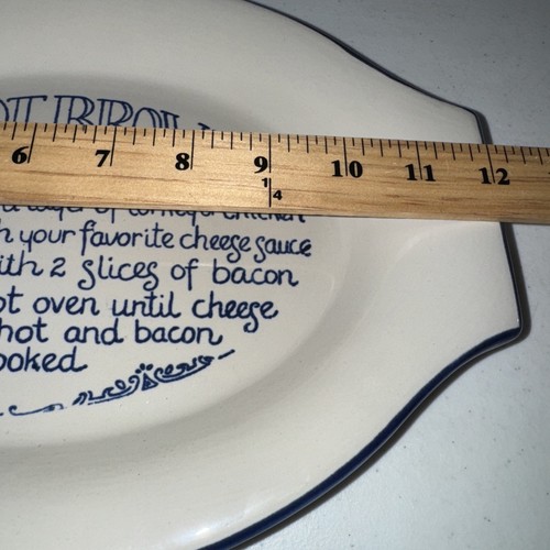 Hot Brown Sandwich Serving Plate Louisville Stoneware Dish Blue Platter - Picture 4 of 5
