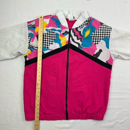 Vintage Teddi Sport Windbreaker Jacket Womens Medium Colorful 1980s Full Zip - Picture 8 of 14