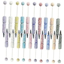 20Pcs Beadable Pens Full Pearl Fancy Pen for Beads Cute Journalling Pearl-20