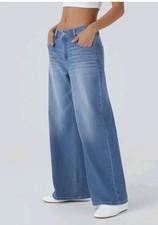 Halara Women's Jeans Size Large Wide Leg Mid Rise