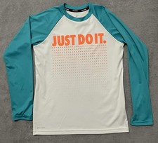 Nike Swim Dri-FIT UPF 40 Rash Guard Youth Large 12-13 Just Do It Shirt