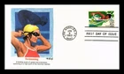 DR JIM STAMPS US COVER OLYMPICS SWIMMING AIR MAIL FIRST DAY ISSUE FLEETWOOD