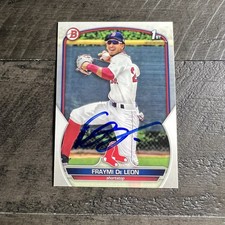 FRAYMI DE LEON RC SIGNED IP Auto 2023 1ST BOWMAN PROSPECTS BP-97 ROOKIE