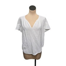 Velvet by Graham & Spencer Shirt Womens Medium Gauze Flutter Sleeve Top Blouse