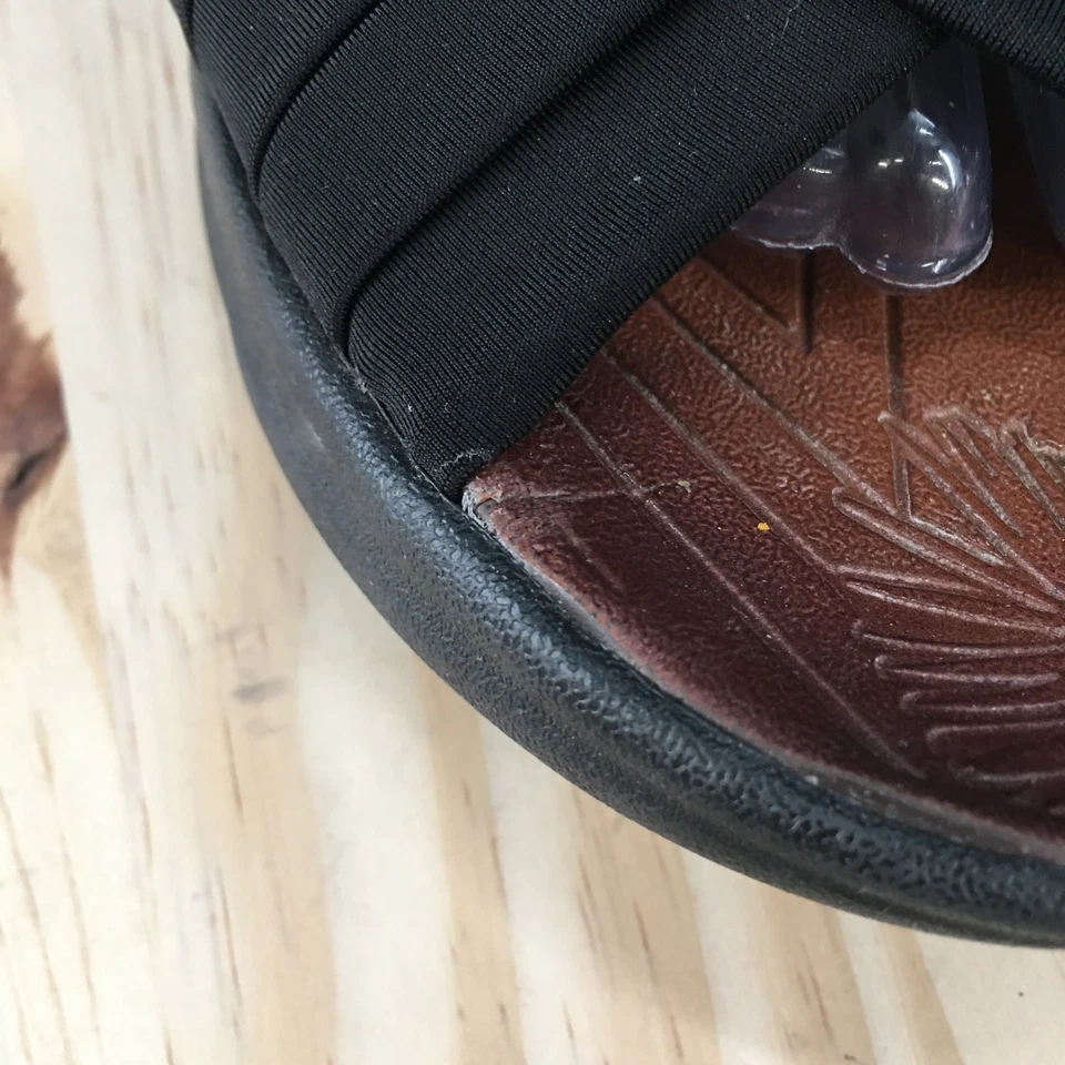 Sandalias Bzees para mujer 10 M Knockout Slide tela negra sin cordones informales tacones en bloque Foto 3 de 4