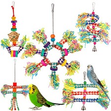 5PCS Bird Toys - Foraging, Shredding Hanging Toys for Small to Medium Parro...