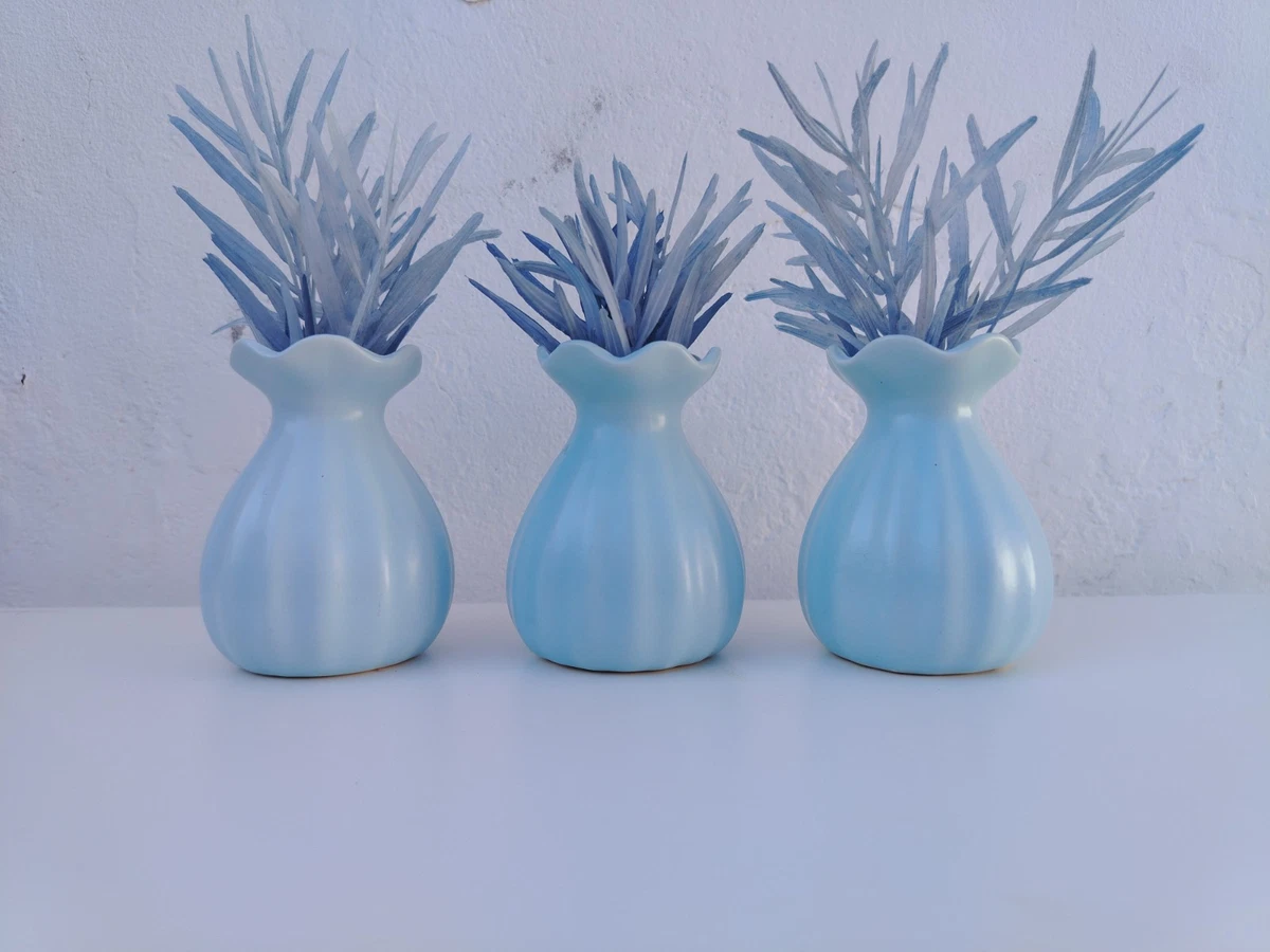 蓝色陶瓷花瓶| eBay