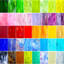 ILLUCKAI 36 Sheets Vibrant Stained Glass Sheets Variety Pack, 6 X 4 Inch Stained