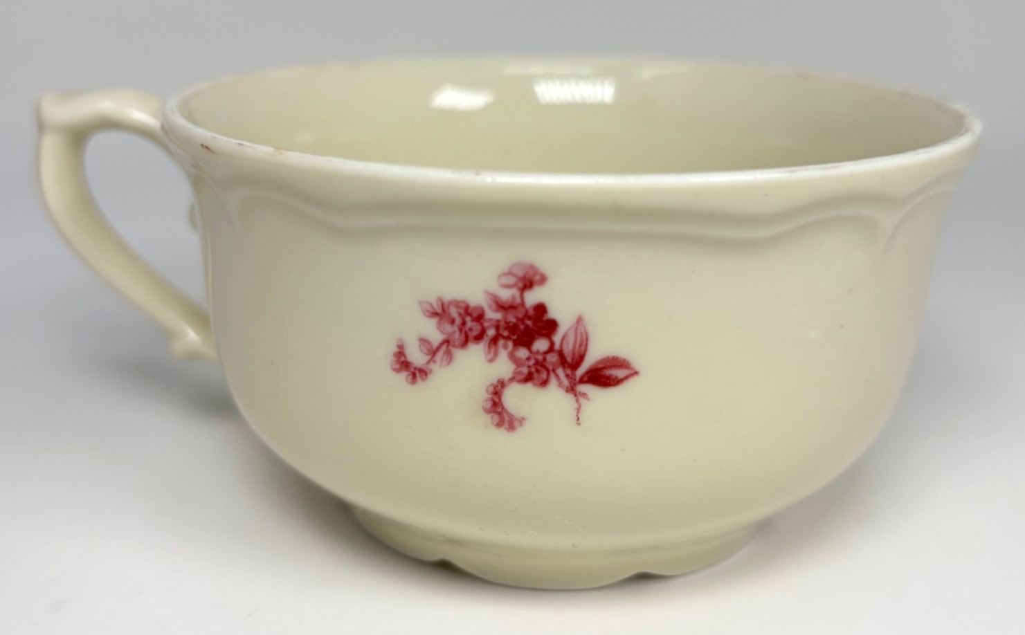 BOFCO Vintage Tea Cup Saucer & Under Plate Porcelain Floral Rose Creamy White