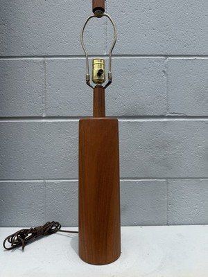 Mid-Century Modern Turned Teak Table Lamp by Marshall Studios