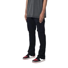 MNML Twill Flare Cargo Pants Black