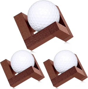 3 Pack Golf Ball Display Stand 1.97 Inch Wooden Golfball Display Case Basebal... - Picture 1 of 6