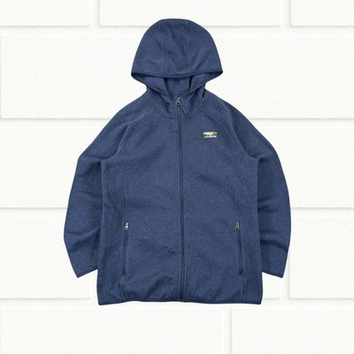 L.L.Bean Navy Vintage Zip-up Fleece Hoodie Boys Large Gorpcore Polyester