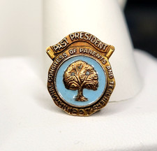 Vtg LGB 10K solid Yellow Gold National Congress Parents Teachers 1897 Enamel Pin