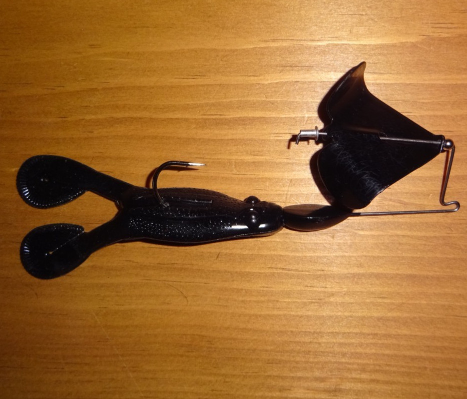 Big Bite Baits Tour Toad Buzz Buzzbait, 4", 3/8 Oz., Black Blade/Black Toad - Image 3