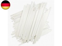 100 StüCk 15CM WeißE Papier-LutscherstäBchen, Cake-Pop-Sticks, SaugnäPfe FüR Kek