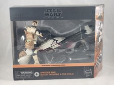 Star Wars 6  Black Series Speeder Bike Scout Trooper And The Child  never opened