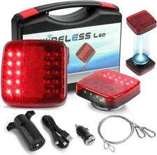 Wireless Trailer Lights Magnetic, Rechargeable Wireless Tail Lights for Trailer,