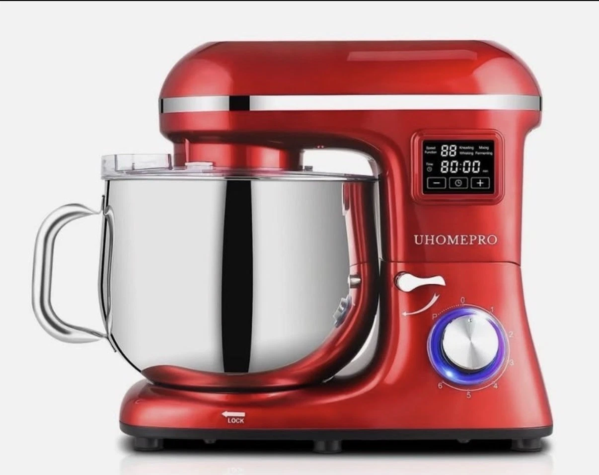 uhomepro Q18616 8.5QT LED Display Electric Stand Mixer, Red
Opens in a new window or tab
