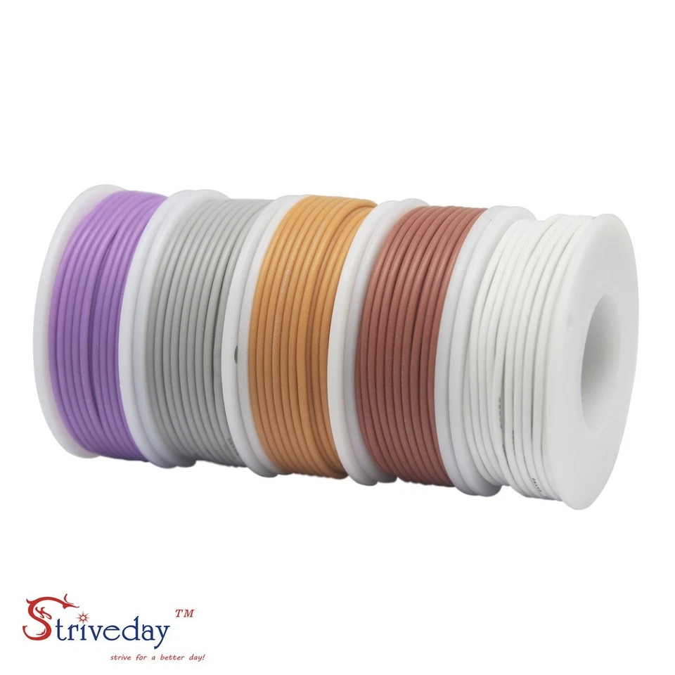 Strivedayâ„¢ 30 AWG Flexible Silicone Wire Electric wire 30 gauge Coper Hook Up Foto 2 de 4