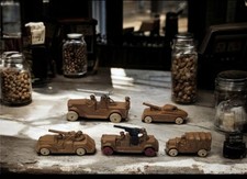 Vintage 1930s Barclay And Manoil Slush Cast lead Military Vehicle Set