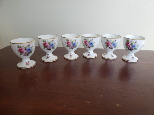 Milton Marlow Set of 6 Egg Cups Fluted And Straight Edge England Fine Bone China