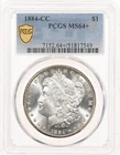 1884-CC $1 PCGS MS64+ Morgan Silver Dollar Carson City PLUS Graded