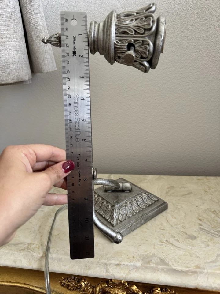 Aplique de pared vintage enchufable brazo oscilante acanto estaño Hollywood Regency E26 bombilla Foto 4 de 4