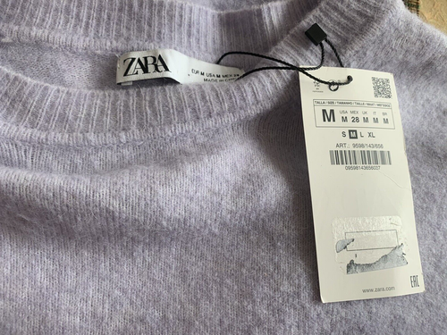 Zara helllila Wolle Alpaka Mischung Oversize Boxy Pullover Damen Medium-Neu mit Etikett - Bild 8 von 12