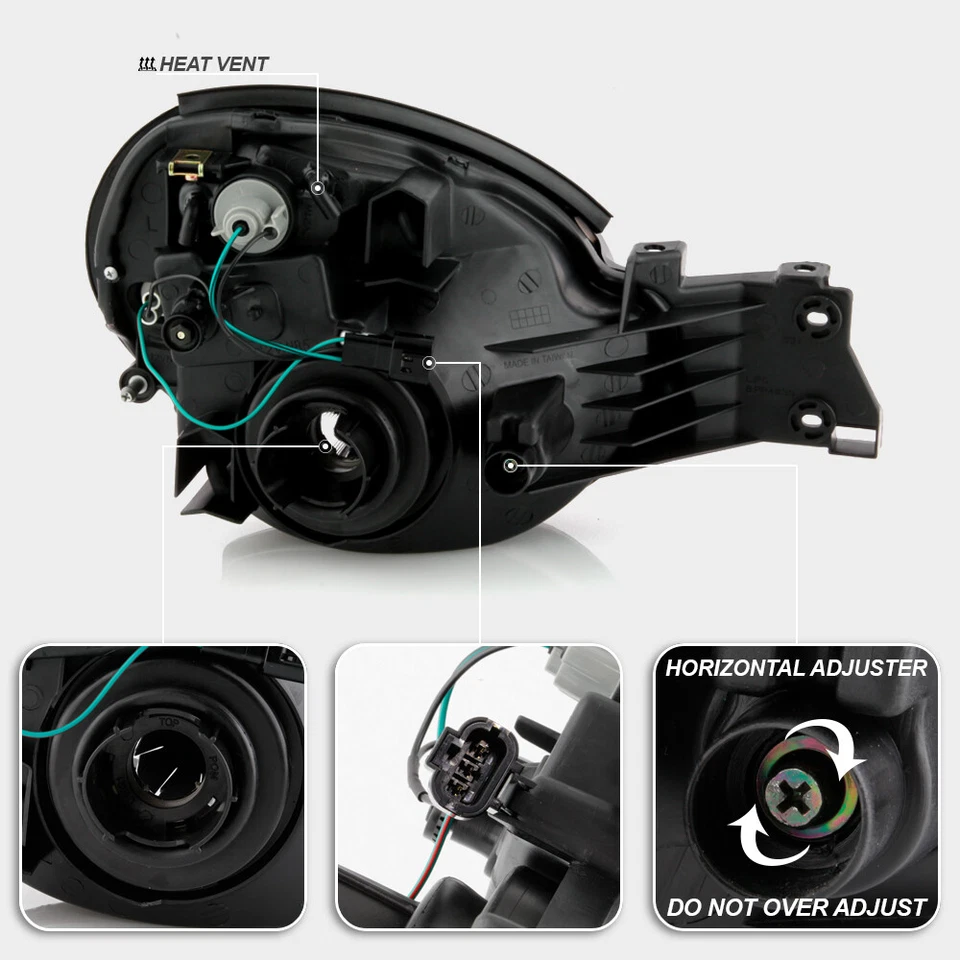 Faros de tubo LED negros para Subaru Impreza Outback WRX RS 2002-2003 Foto 4 de 4