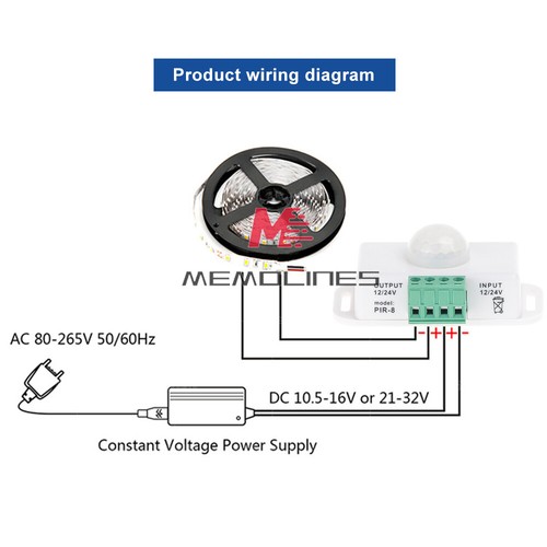 DC 12V-24V 6A Automatic Adjustable Infrared PIR Motion Sensor Switch Module - Picture 10 of 13