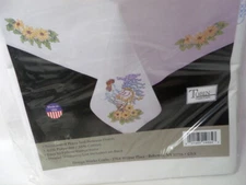 Tobin Stamped Tablecloth ROOSTER 50" x 70"  Cross Stitch & Embroidery 