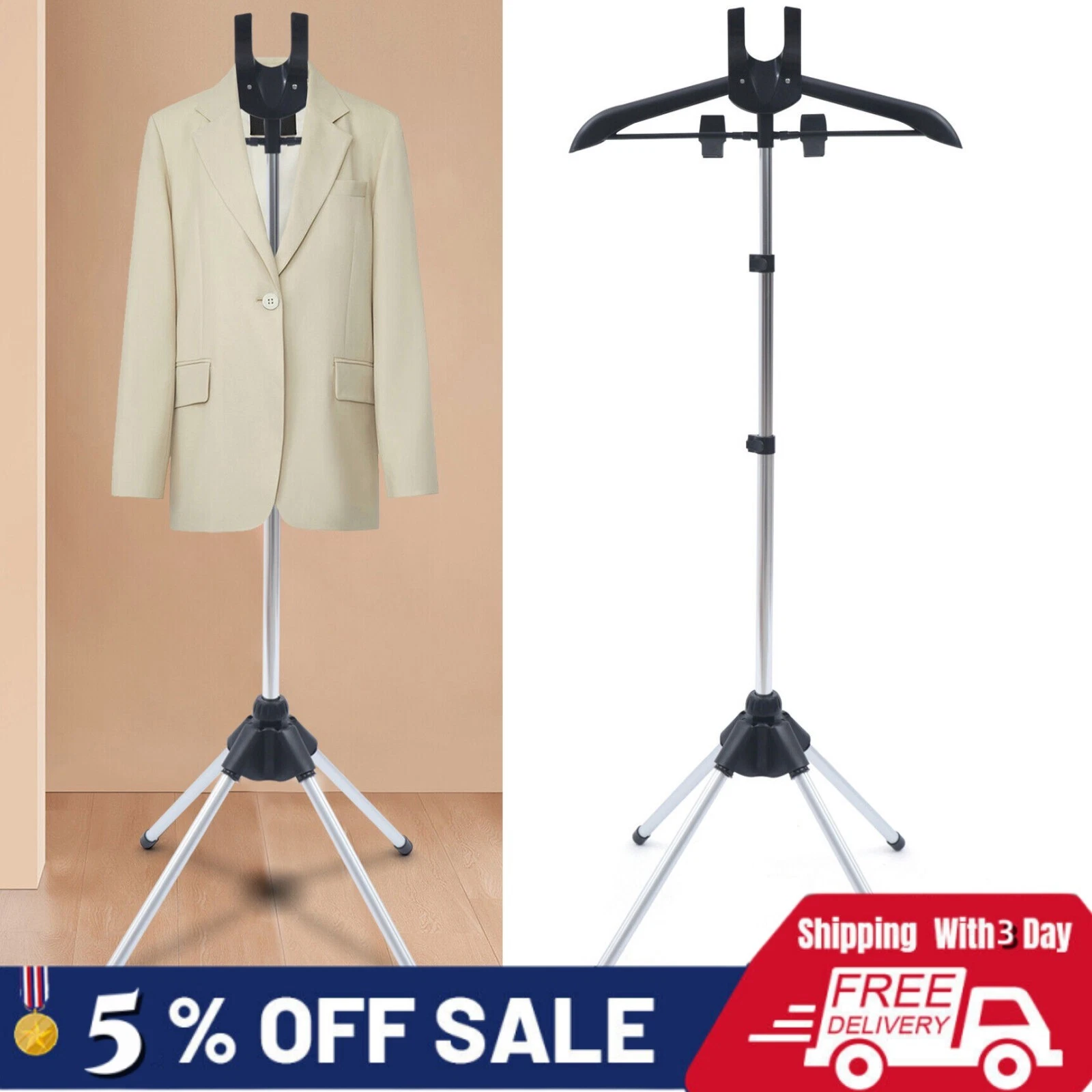 Garment Hanger Drying Rack/Handheld Clothes Steamer Holder Fabric Steam Portable