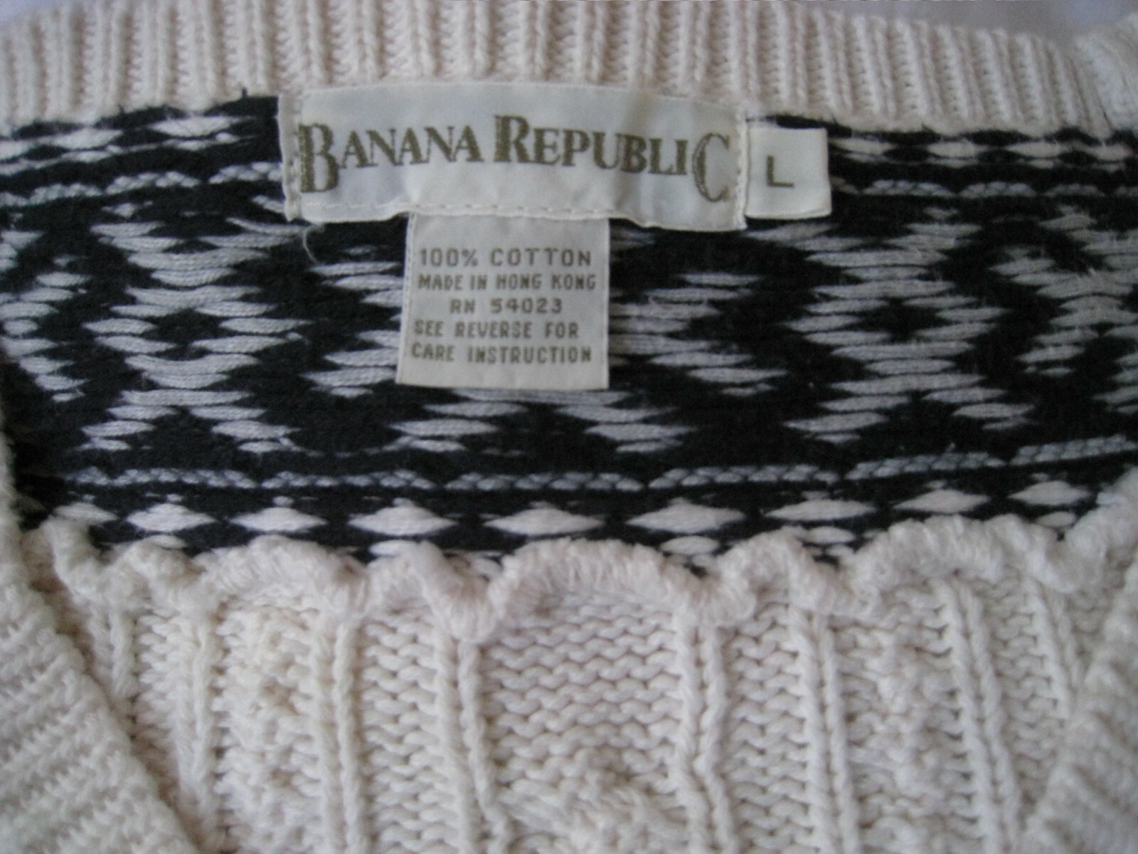 BANANA REPUBLIC TENNIS CABLE SWEATER PULLOVER SIZE L VERY NICE RARE image 4