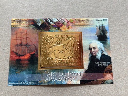Stamps Ships Aivazovsky Foil Bronze 6 sheets perforated NEW 2023 year - Picture 3 of 6