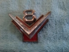 Ford V-8 Metal Fender Badge Trim Piece