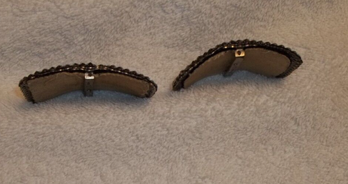 Vintage M. G. France Faceted Cut Metal Shoe Clips Antique Silver Tone Buckles - Picture 8 of 16