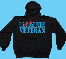 Hooded or Crew Neck, U.S. Coast Guard Veteran, Proud, Cotton, Fleece Sweat Shirt