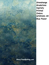 Stonehenge Gradation Ombre Cotton Quilt fabric Northcott Blue  Planet 39420-49