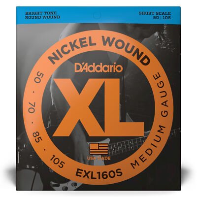 D'Addario EXL160S Nickel Wound Short Scale Medium Bass Guitar Strings (50-105)